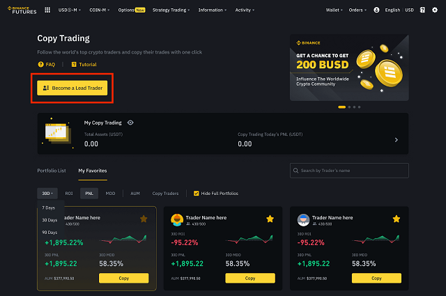 select the good traders from copy trading list on binance